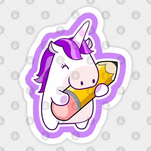 Back to School Unicorn Sticker by CartoonCapo